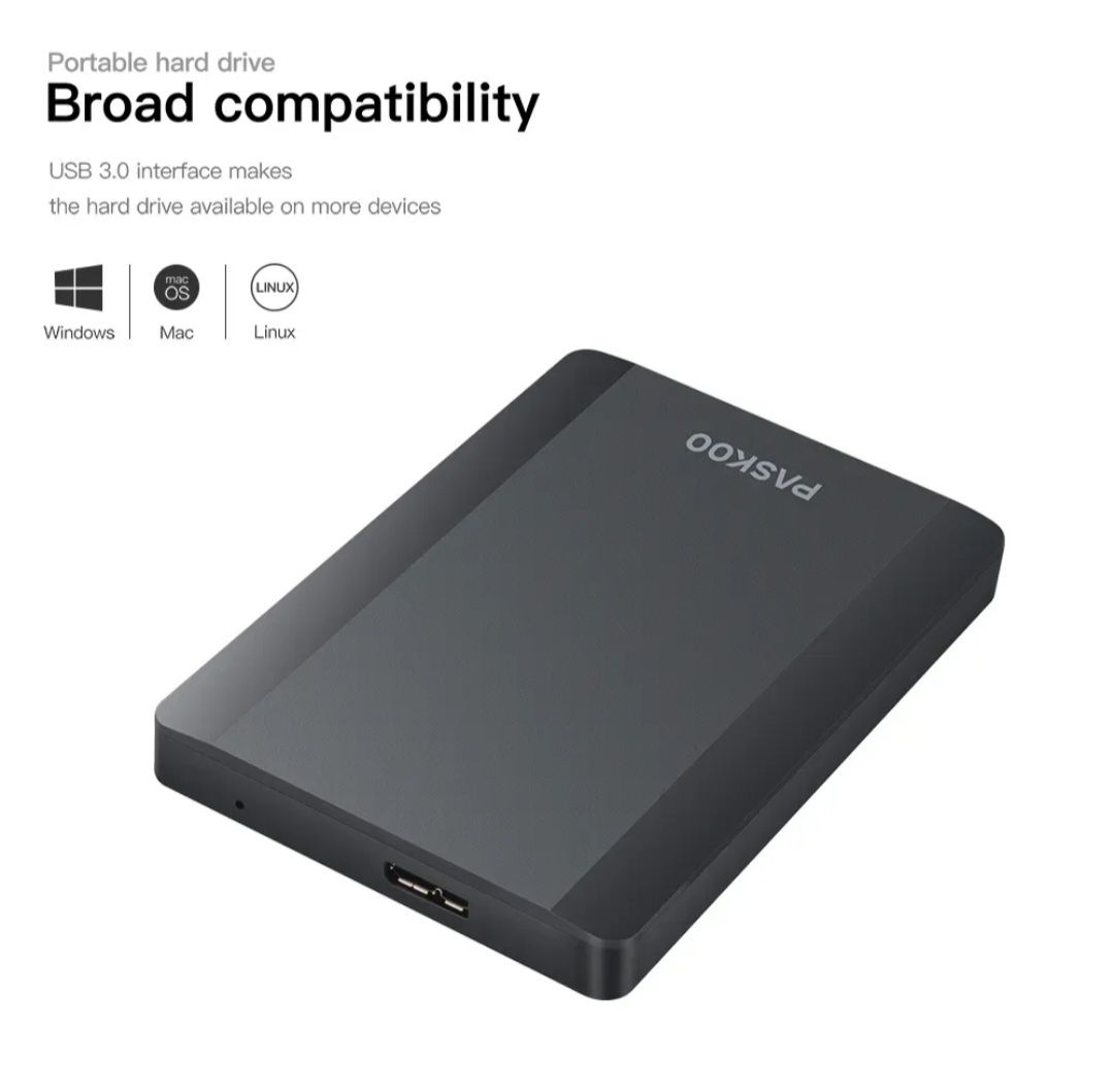 Зовнішній жорсткий диск HDD Paskoo 500GB