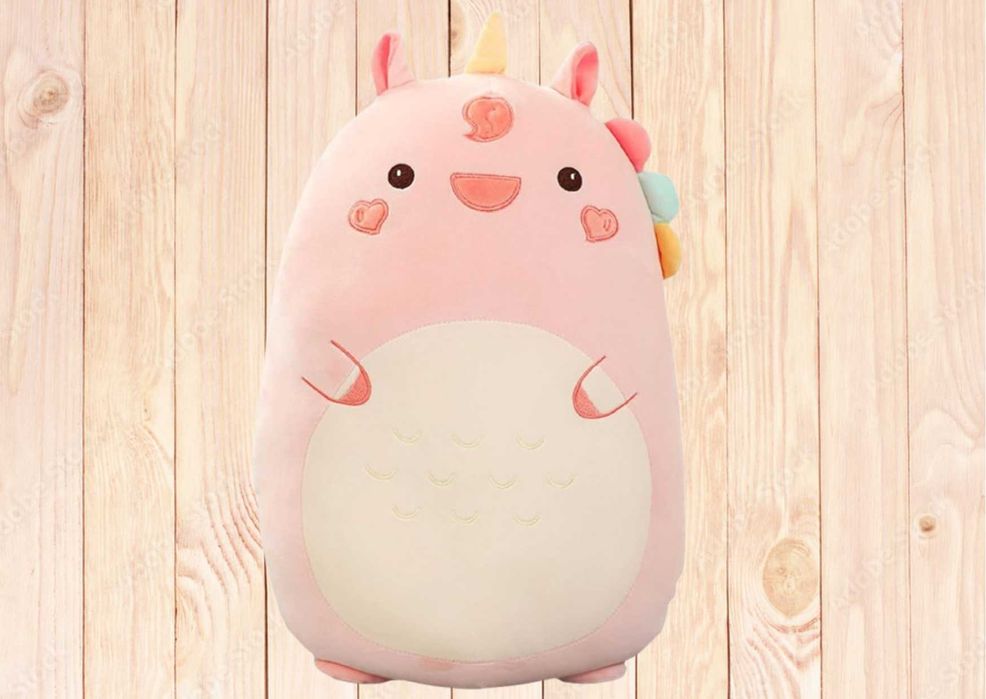 Maskotka Pluszak Poduszka w Kształcie Jednorożca Różowa 40 cm