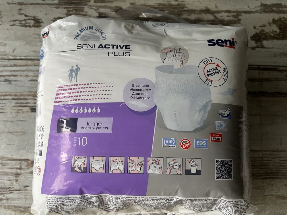 Seni Active Plus Large L Elastyczne majtki chłonne - 10 szt