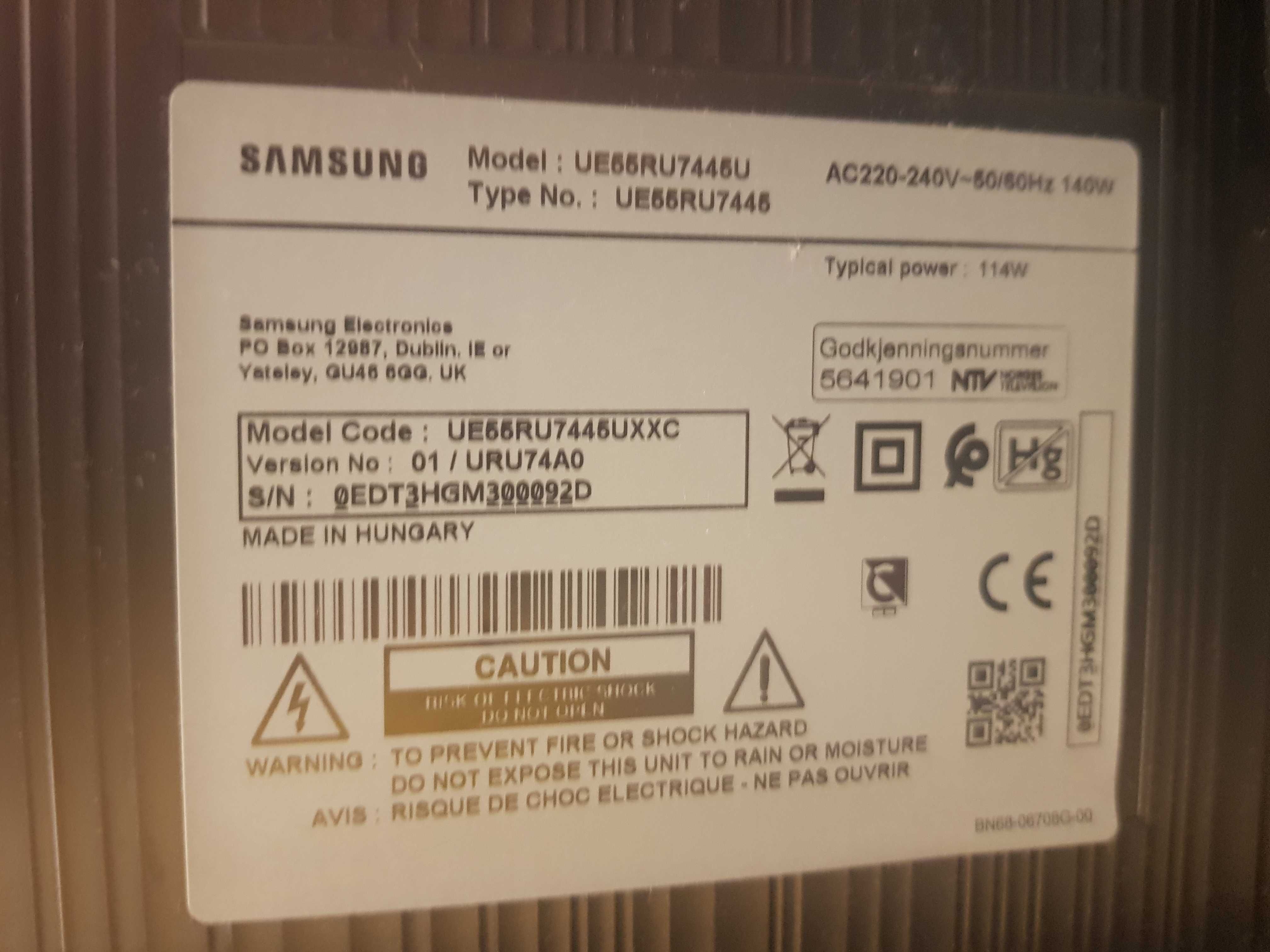 Televisão da Marca Samsung 55" 4K UHD