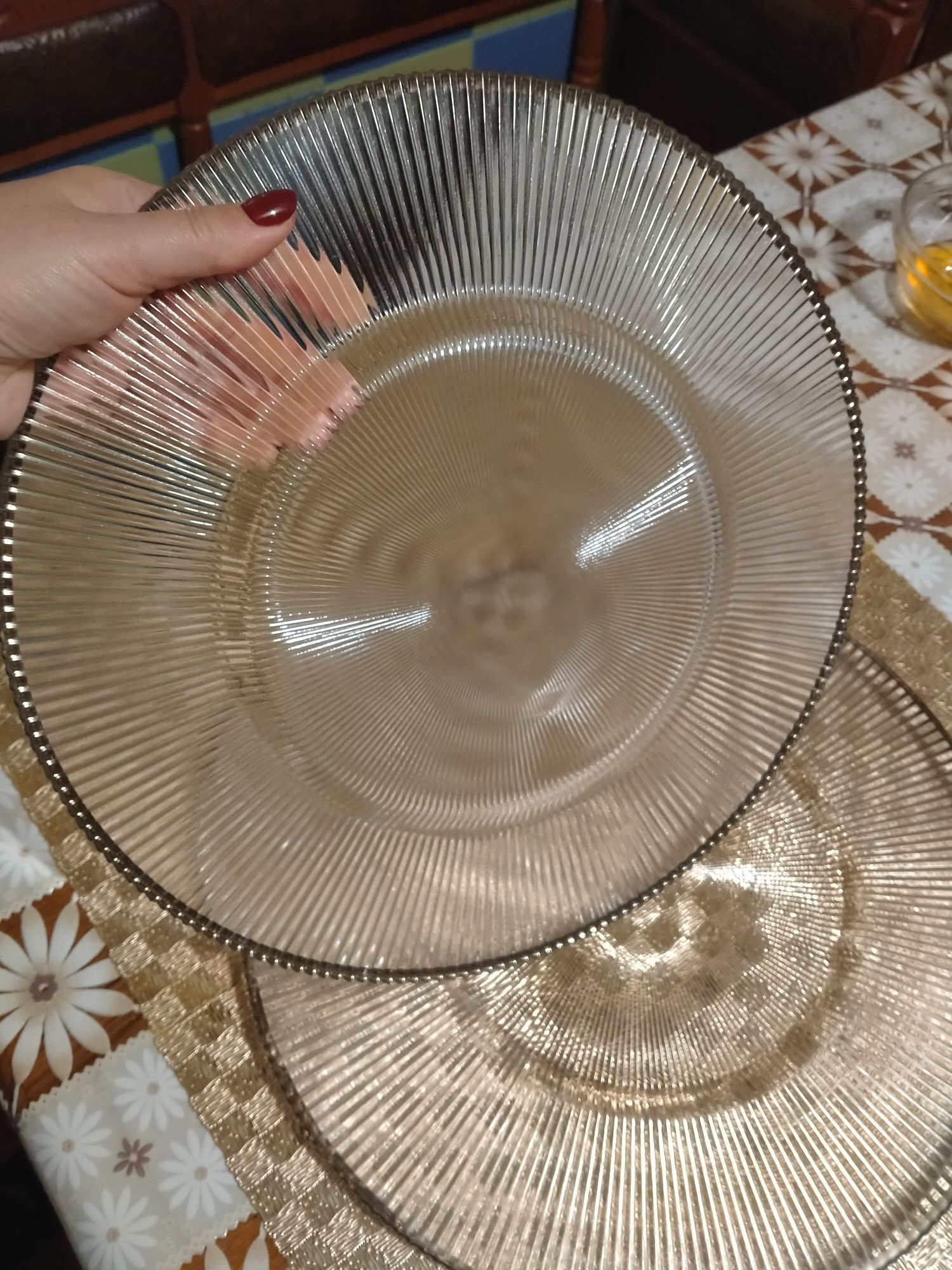 Большая стеклянная тарелка Италия.