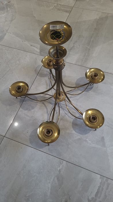 Sprzedam elegancką lampę mosiężną + kinkiet GRATIS!