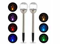 2x lampa solarna wbijana relaxdays srebrny 38 cm jak nowe