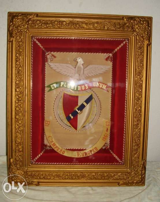 Quadro Comemorativo do Benfica - Bi-Campeão Europeu 61-62