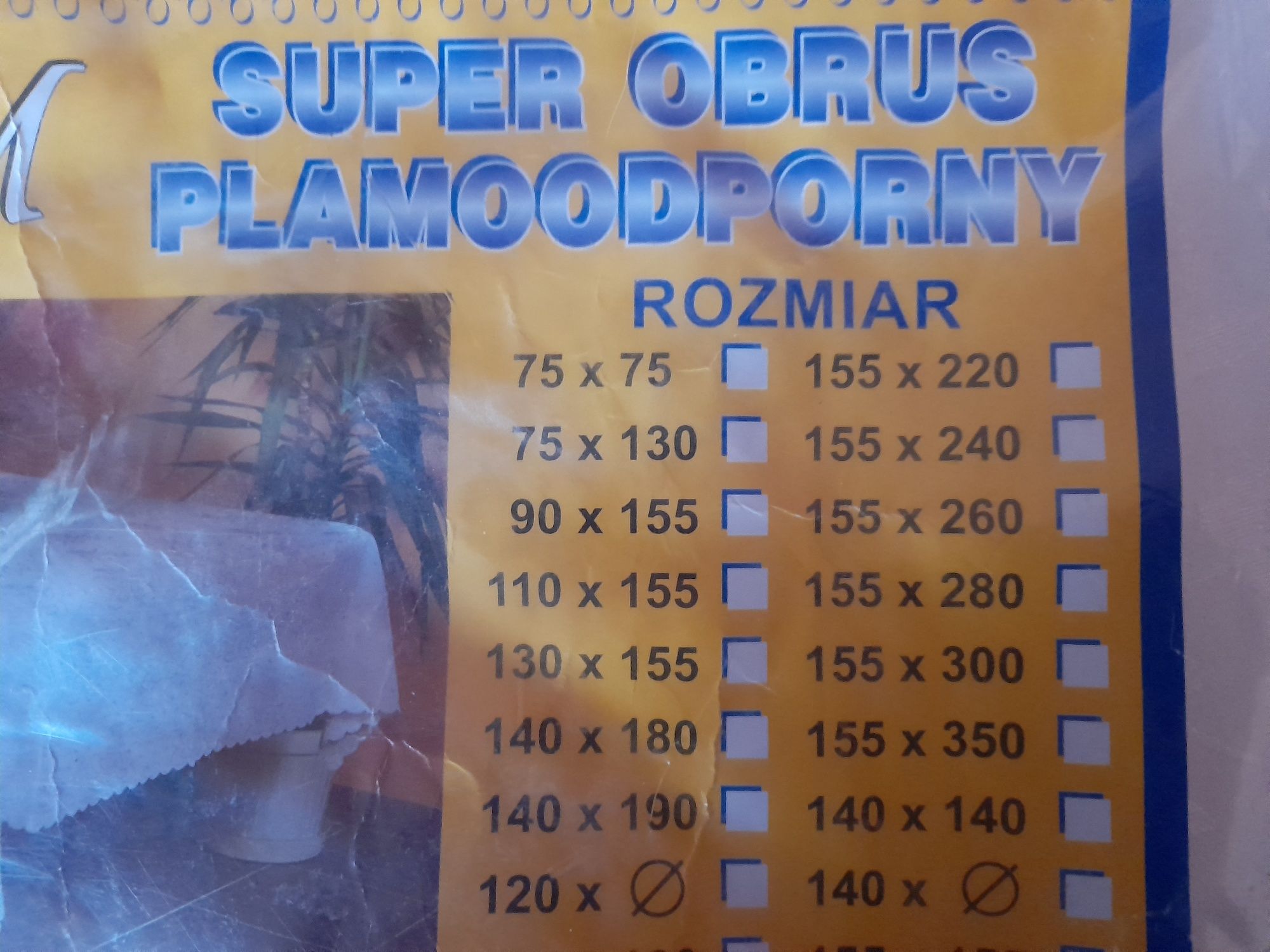 Super obrus plamoodporny