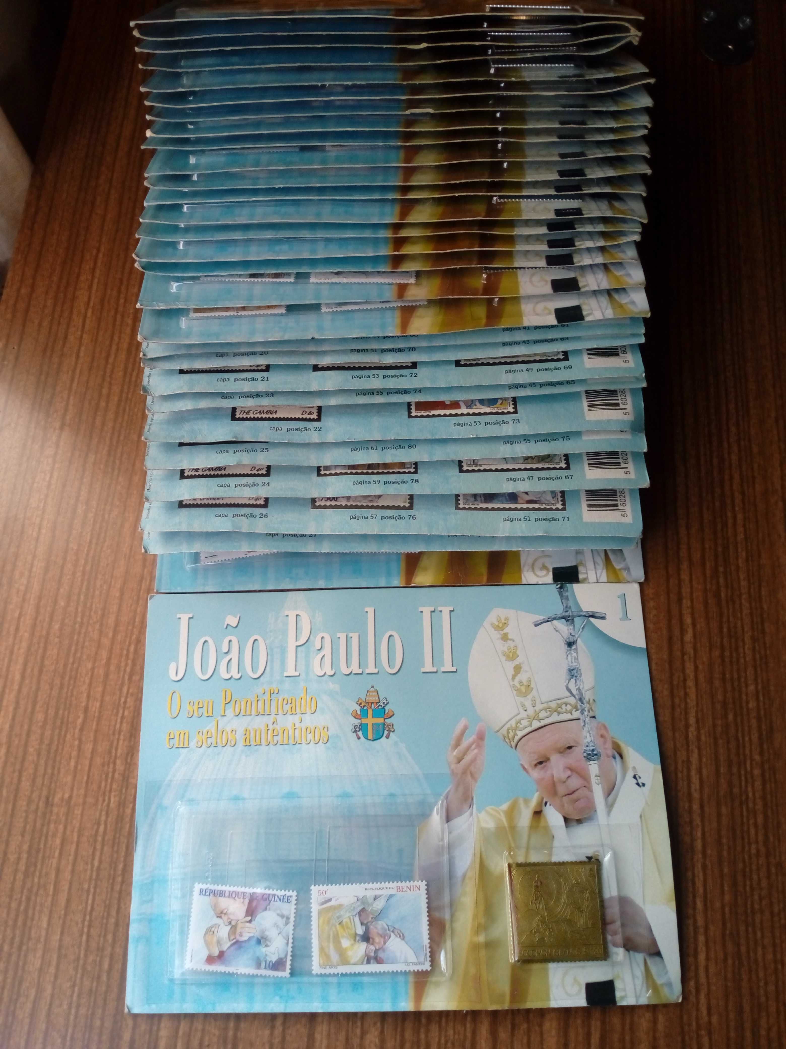 Selos autênticos novos com banho a ouro do Papa João Paulo Il