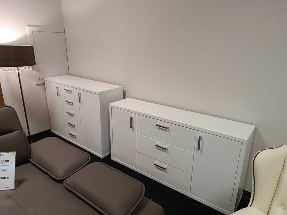 Nowa Komoda 165cm z Szufladami -BIAŁA, -50% OUTLET Meble Pyka OLESNO
