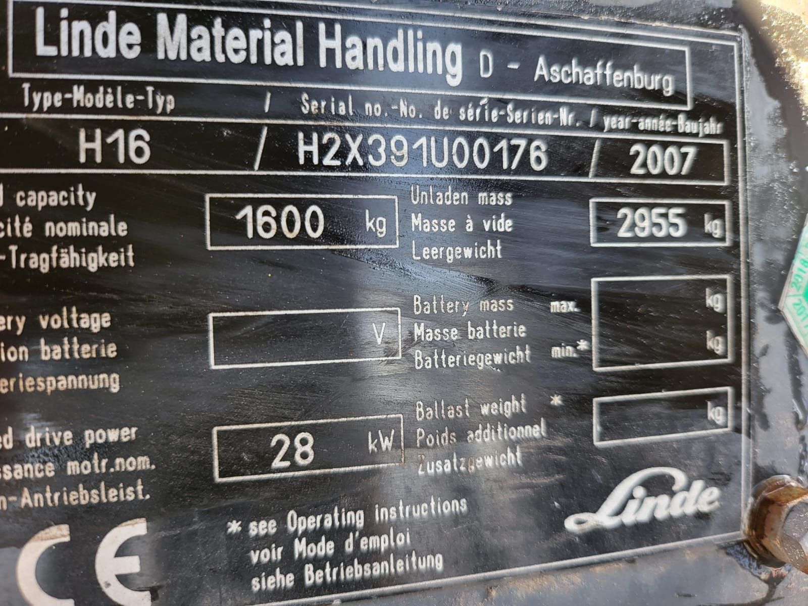 Wózek widłowy Linde H16