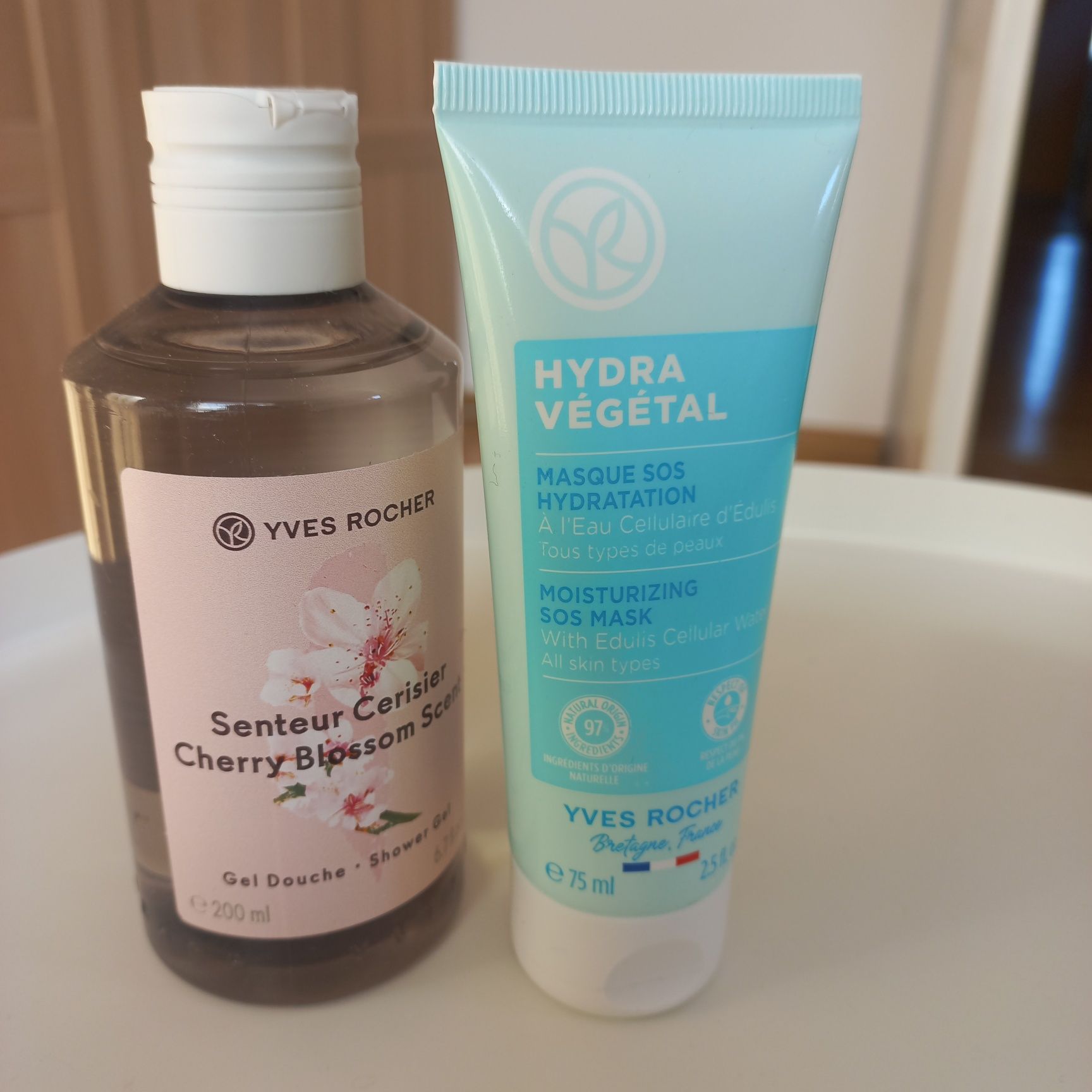 Yves Rocher NOWE Żel pod prysznic 200 ml + maska nawilżająca 75 ml