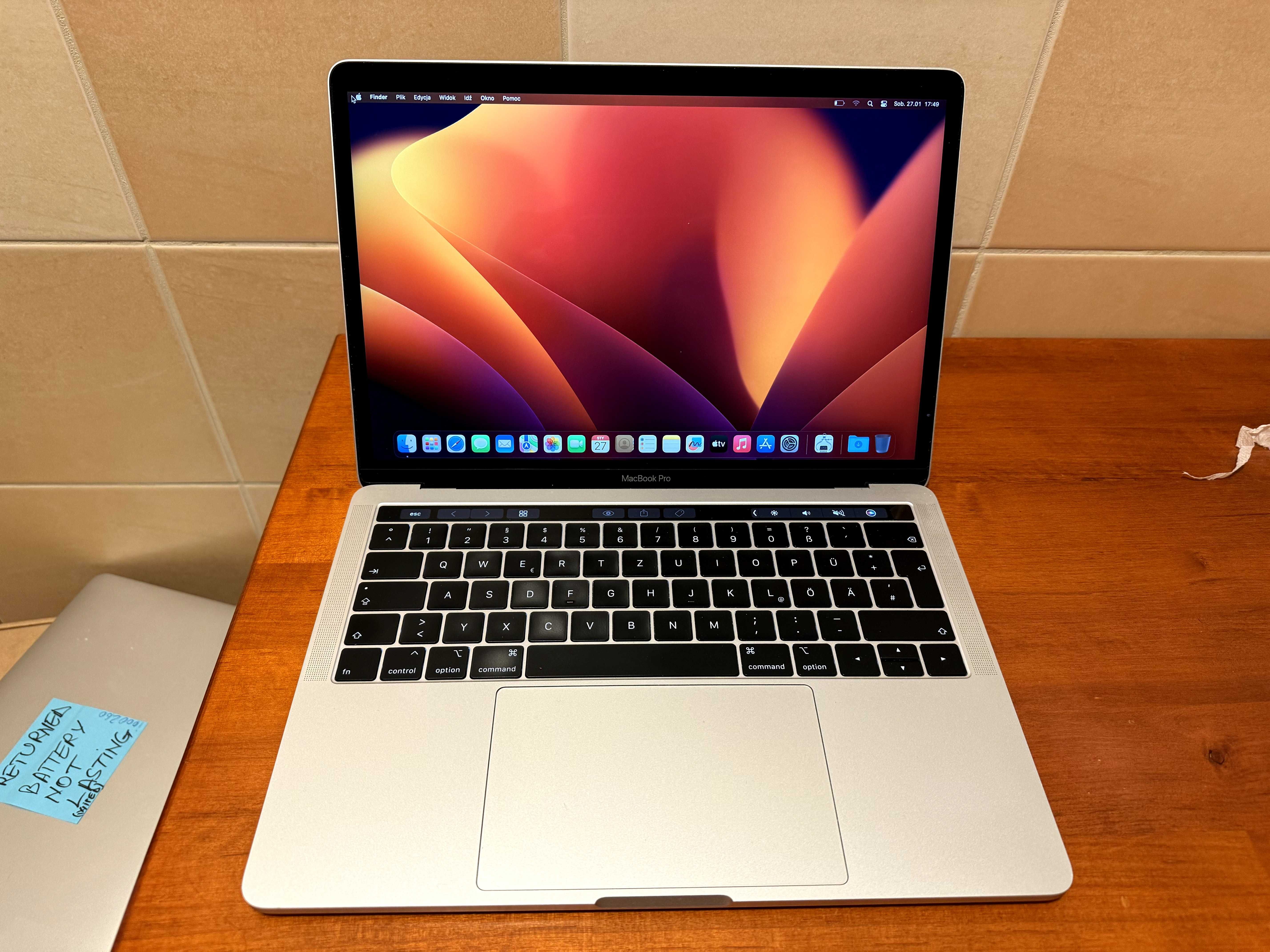 Macbook Pro 13" i5 8/256 Silver TouchBar TouchID 2019 A1989 FV 23%