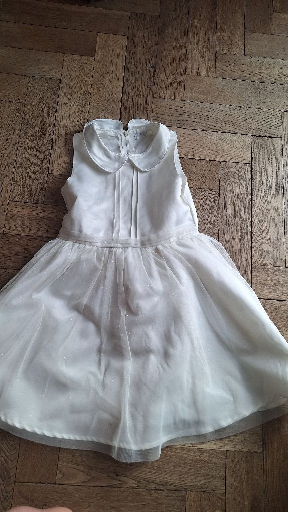 Elegancka Sukienka ecru 128 dla dziewczynki