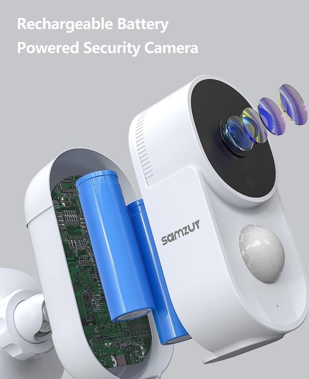 Камера відеоспостереження Samzuy з батарейним живленням, бездротові 10
