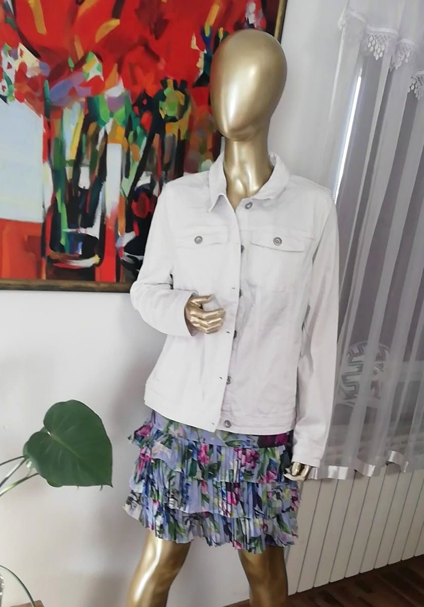 Biała kurtka jeansowa cecil outer wear L | 40