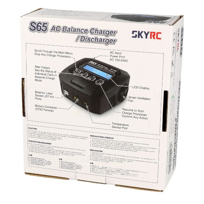 Carregador SkyRC S65 LiPo 2-4s 6A 65W