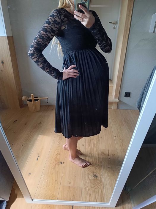 sukienka ciążowa koronka s elegancka wieczorowa