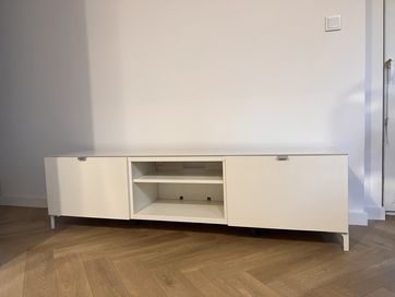 Szafka RTV Ikea 180 cm, stolik RTV pod telewizor, biały połysk