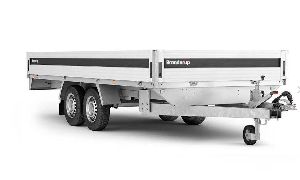 Brenderup PRZYCZEPA 5420 2500KG 417x180x34 cm MOCNA, OTWIERANE BURTY WSZYSTKIE  Transporter koła pod spodem, szeroka burty demontowalne