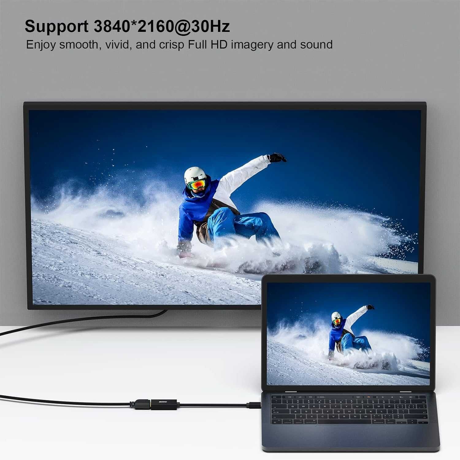 Адаптер BENFEI Mini DisplayPort to HDMI 4K 0.15м черный