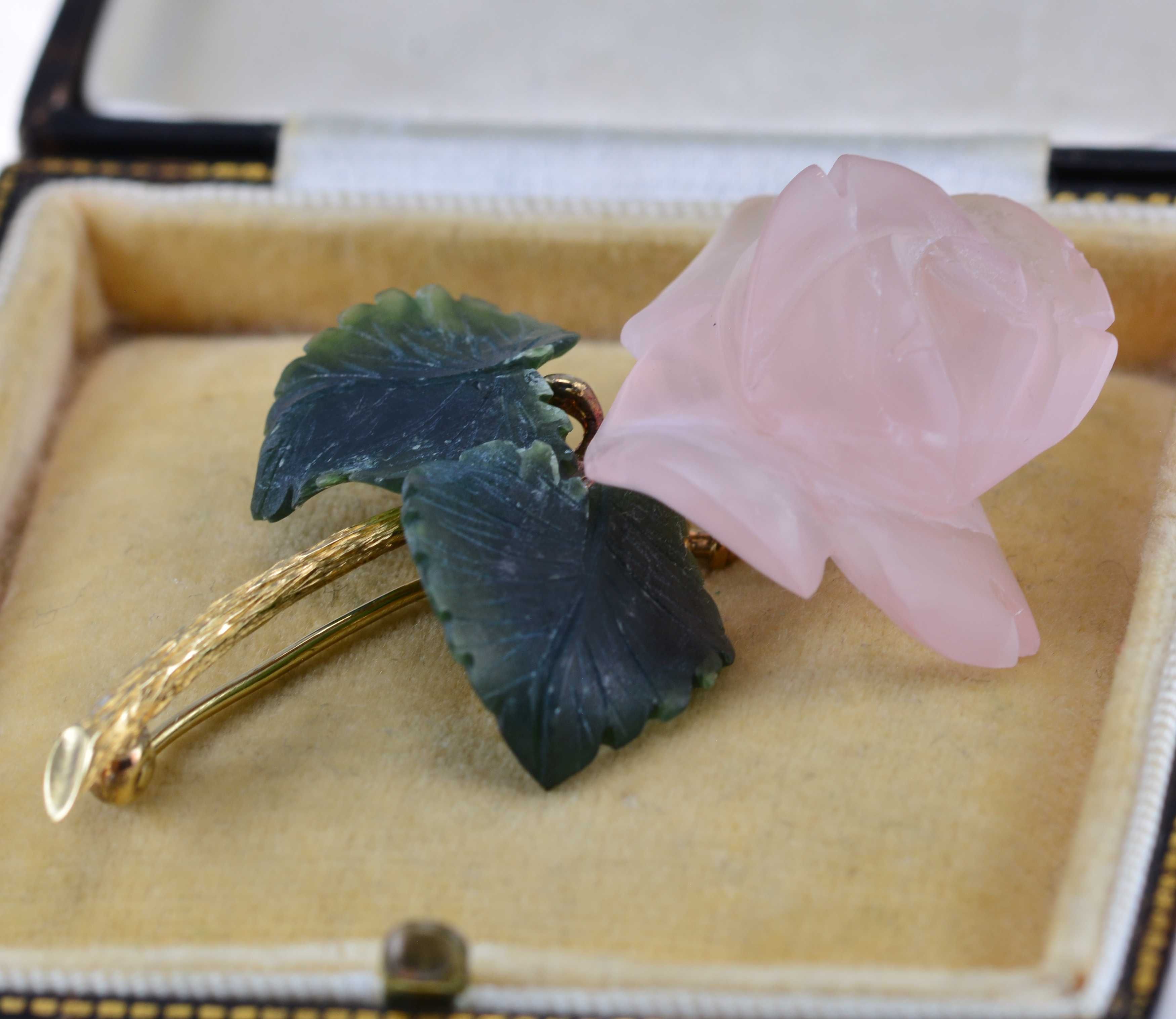 Złota broszka w formie róży - Złoty Irys