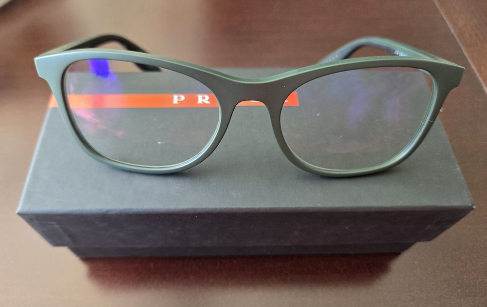 Prada okulary męskie, oliwkowe