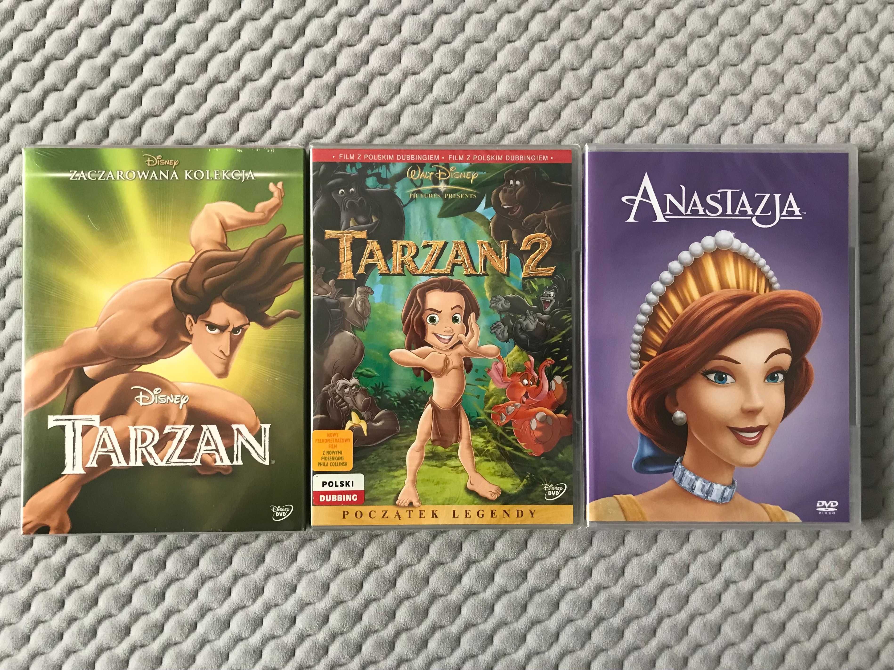 "Tarzan", "Tarzan 2: Początek Legendy", "Anastazja" - 3 bajki DVD