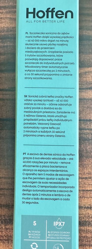 Hoffen Sonic Toothbrush | Szczoteczka soniczna | NOWA, z etui