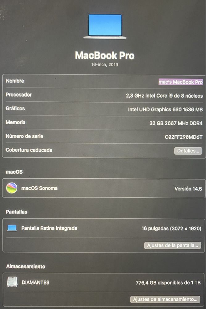 MacBoock Pro 16” com 32gb