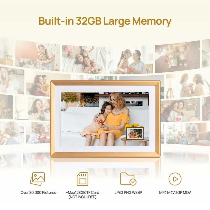 Цифрова фоторамка Arzopa D10 10.1" Champagne Gold Digital Photo Frame