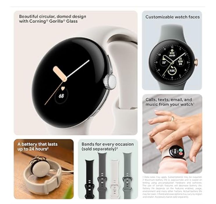 Смарт годинник Google Pixel Watch 1 Matte Black Case Obsidian Active