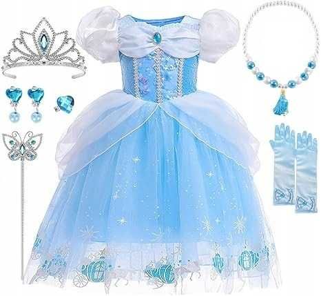 Sukienka strój KOPCIUSZEK księżniczka na bal karnawał 116/122 cm K708