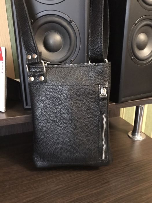 Мужская барсетка из натуральной телячьей кожи.Кожаная мужская сумка.