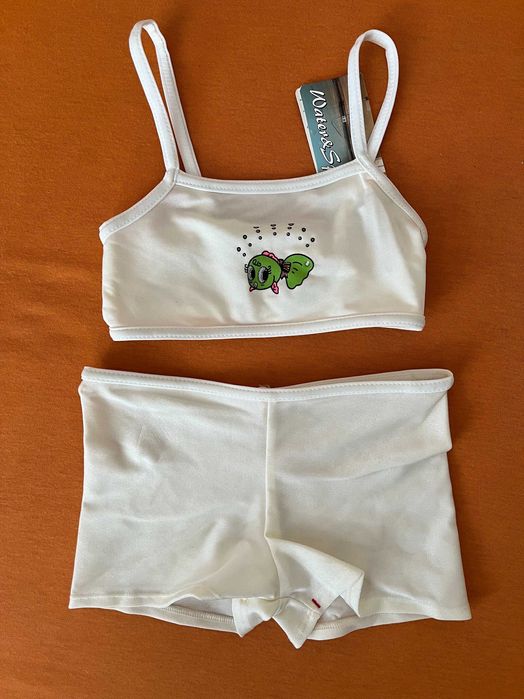 strój kąpielowy dwuczęściowy 104 cm koszulka majteczki  RYBKA