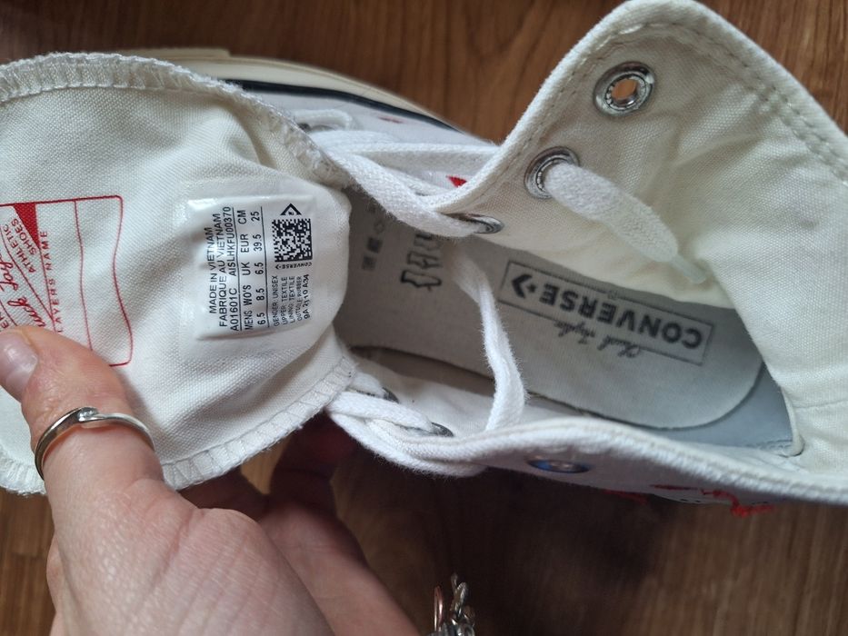 Converse all star 70 hi kiss me usta serduszka biale wysokie high