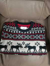 Męski sweter świąteczny w renifery granat XXL