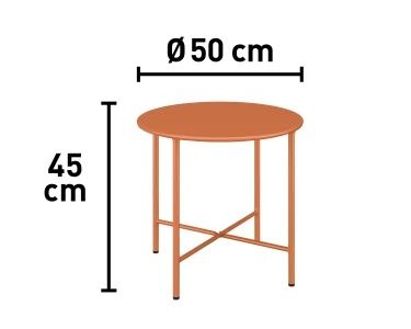 Pomarańczowy stolik tarasowy balkonowy kawowy 45x50