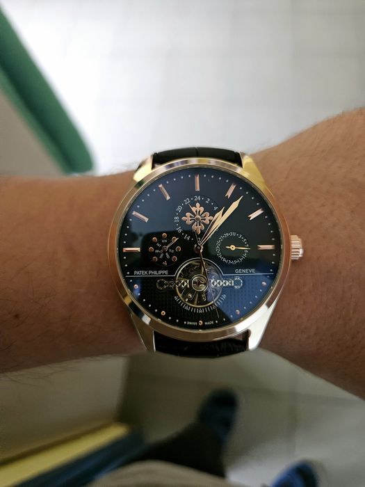 Zegarek automatyczny Patek czarny pasek