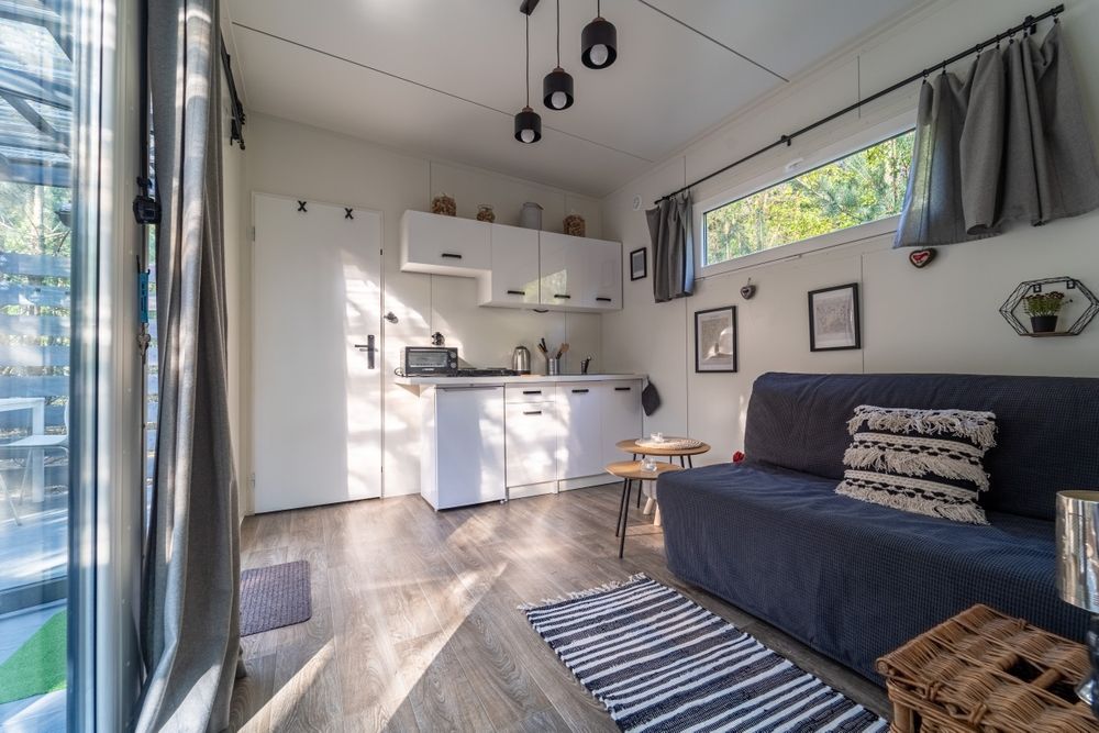 Domek domki sauna kominek nad rzeką Wkra