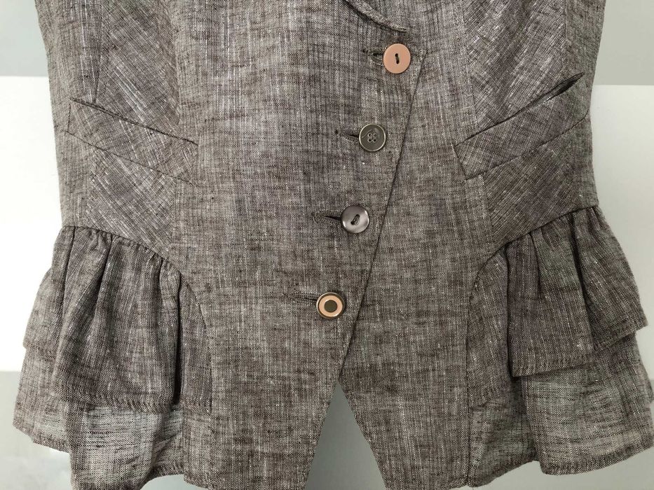 Żakiet kamizelka elegancka beżowa rozm s