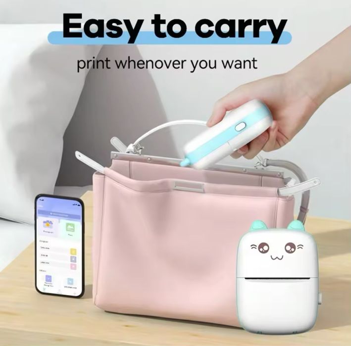 Комплект термопринтер Miniprinter дитячий, 10 рулонів паперу, кейс