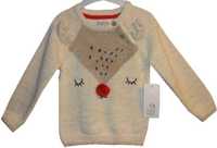 Sweter świąteczny F&F 92 18-24 renifer prezent