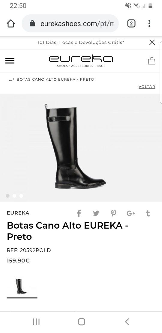 Vendo botas em pele novas tamanho 36