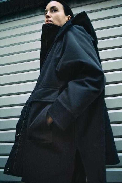 Стильна куртка парка Zara жіноча oversize демисезонна S-M та L-XL