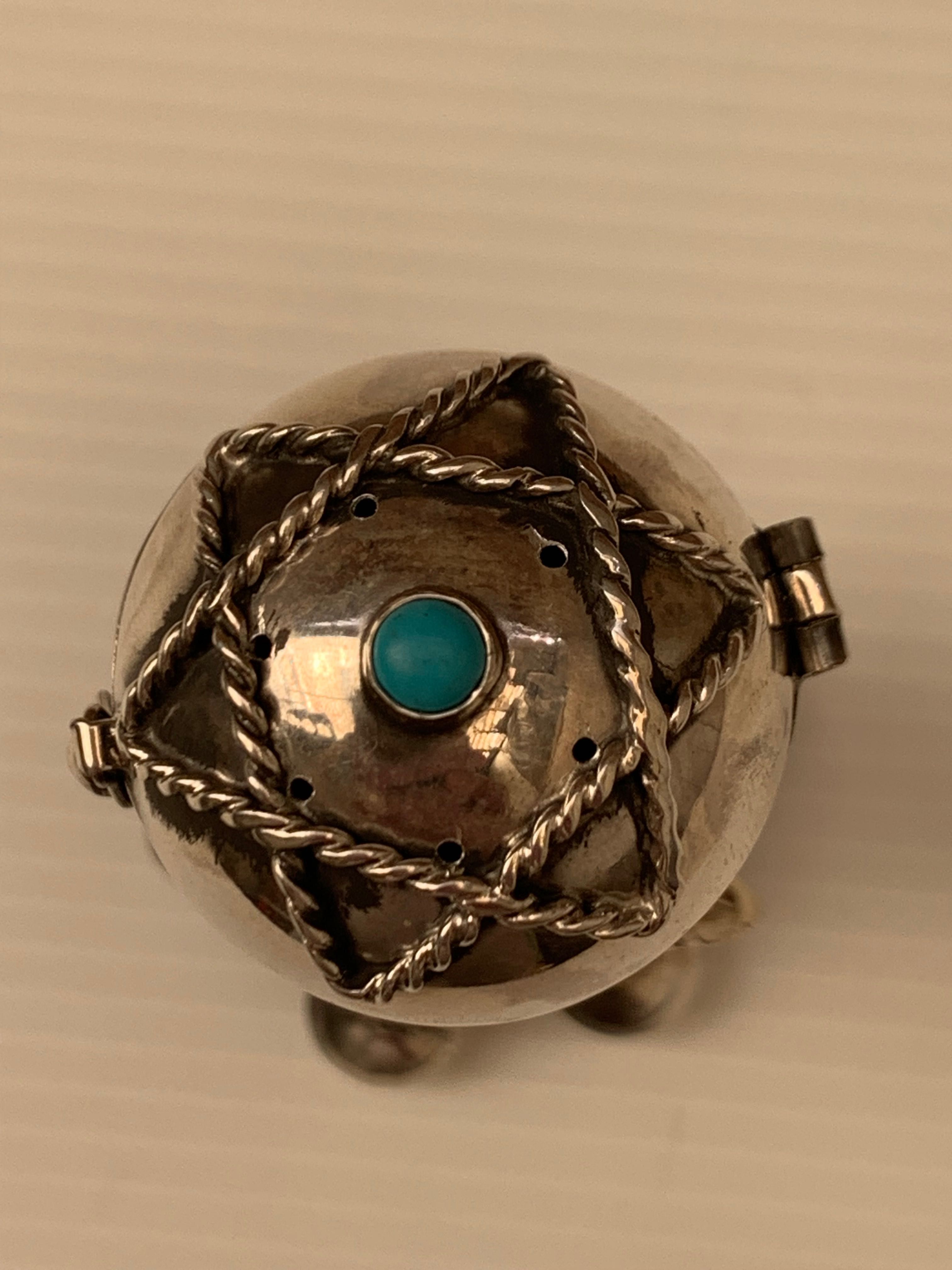 Caixa Judaica de Besamim para Havdala , prata 875 , séc. 19