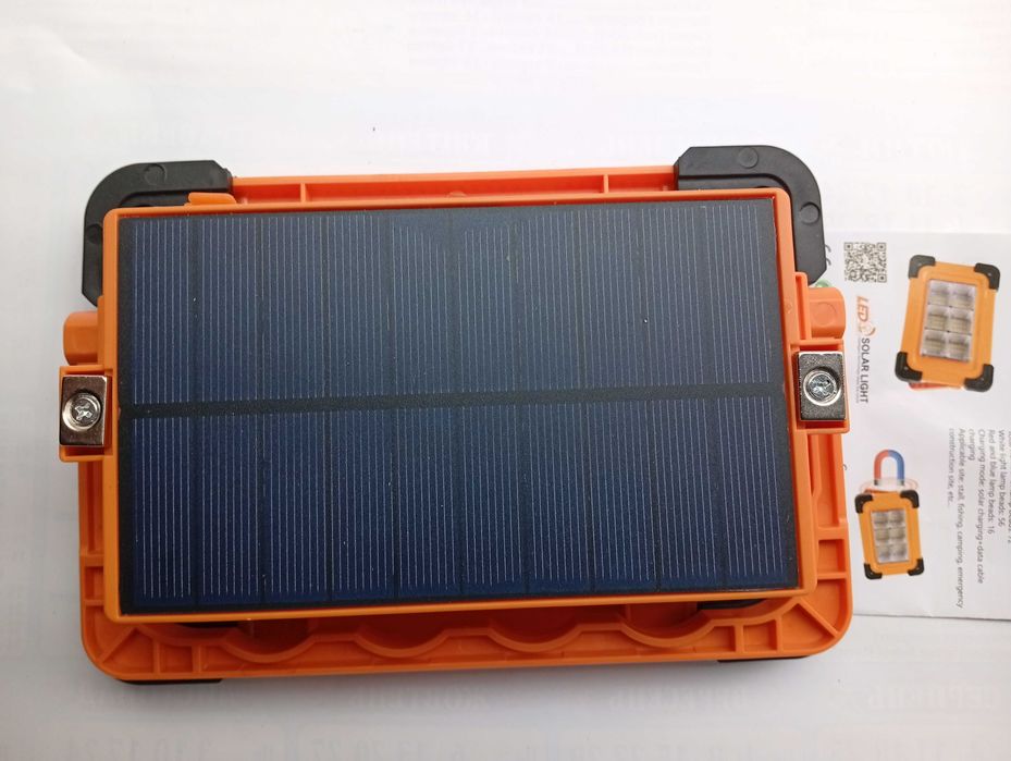 Аккумуляторный LED фонарь 30W + power bank ,с солнечной панелью
