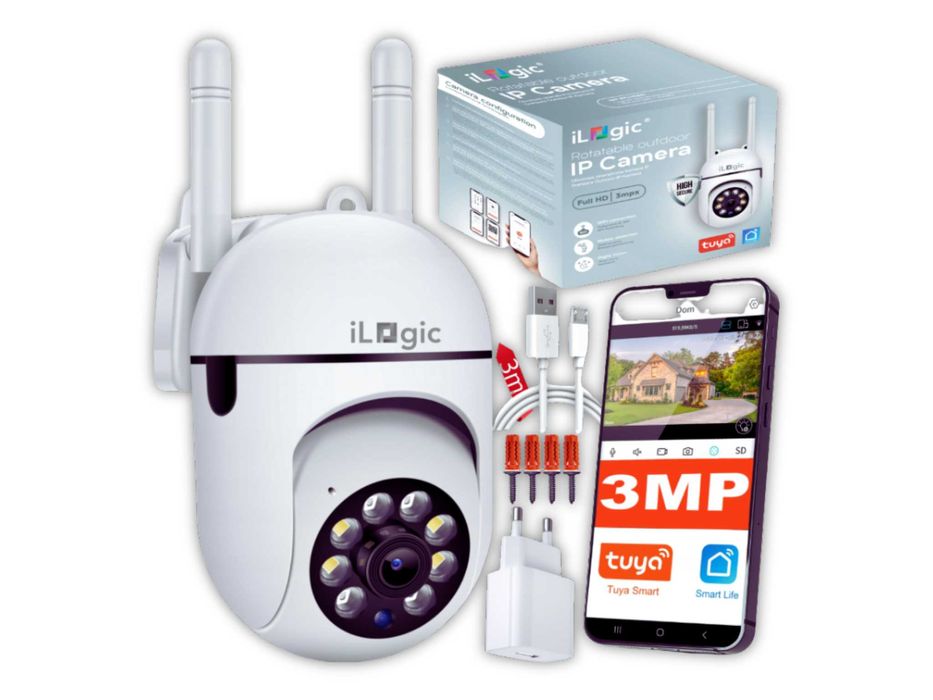 KAMERA Zewnętrzna Obrotowa WiFi Bezprzewodowa Full HD IP - WYPRZEDAŻ