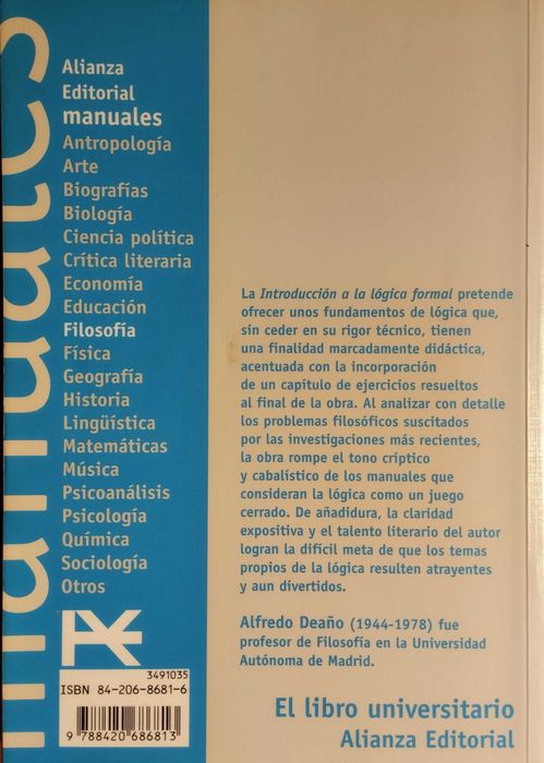 Livro - Introducción a la Lógica Formal - Alfredo Deaño