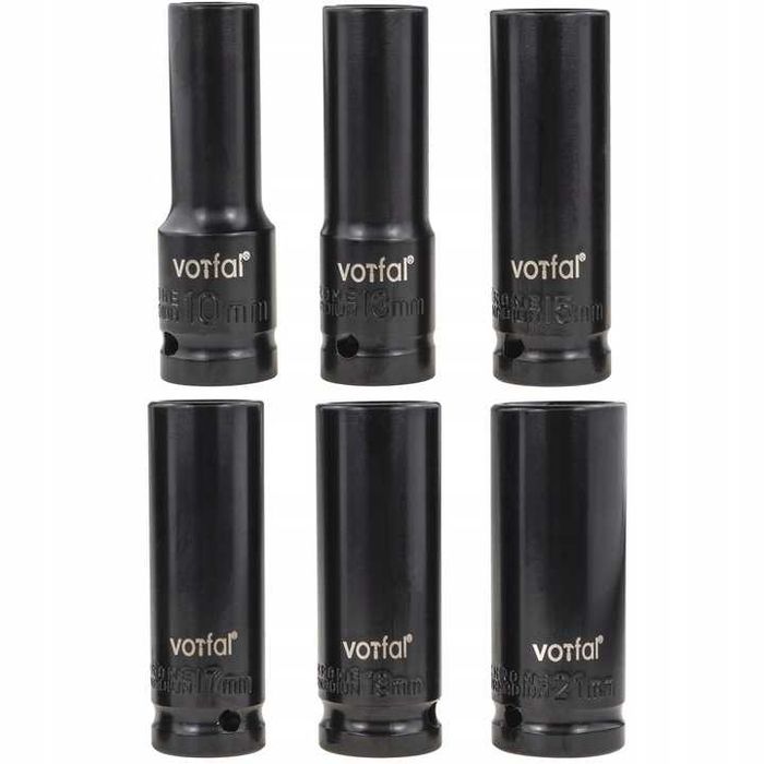 zestaw nasadek udarowych nasadki udarowe 1/2" 10-21 mm długie mocne