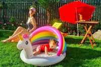 Дитячий Єдиноріг яскравий басейн із навісом для дівчинки Intex