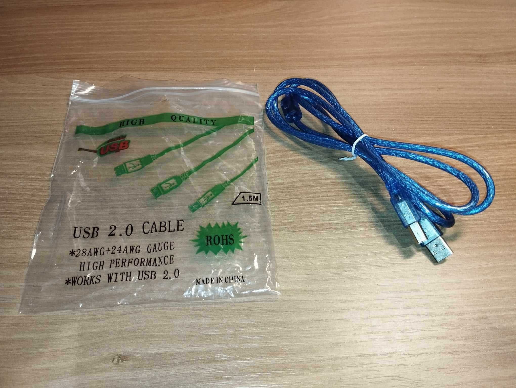 Kabel USB - A-B - 1.5 metra - Niebieski