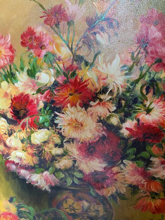 Quadro com reinterpretação "Dálias em Bouquet" de Renoir